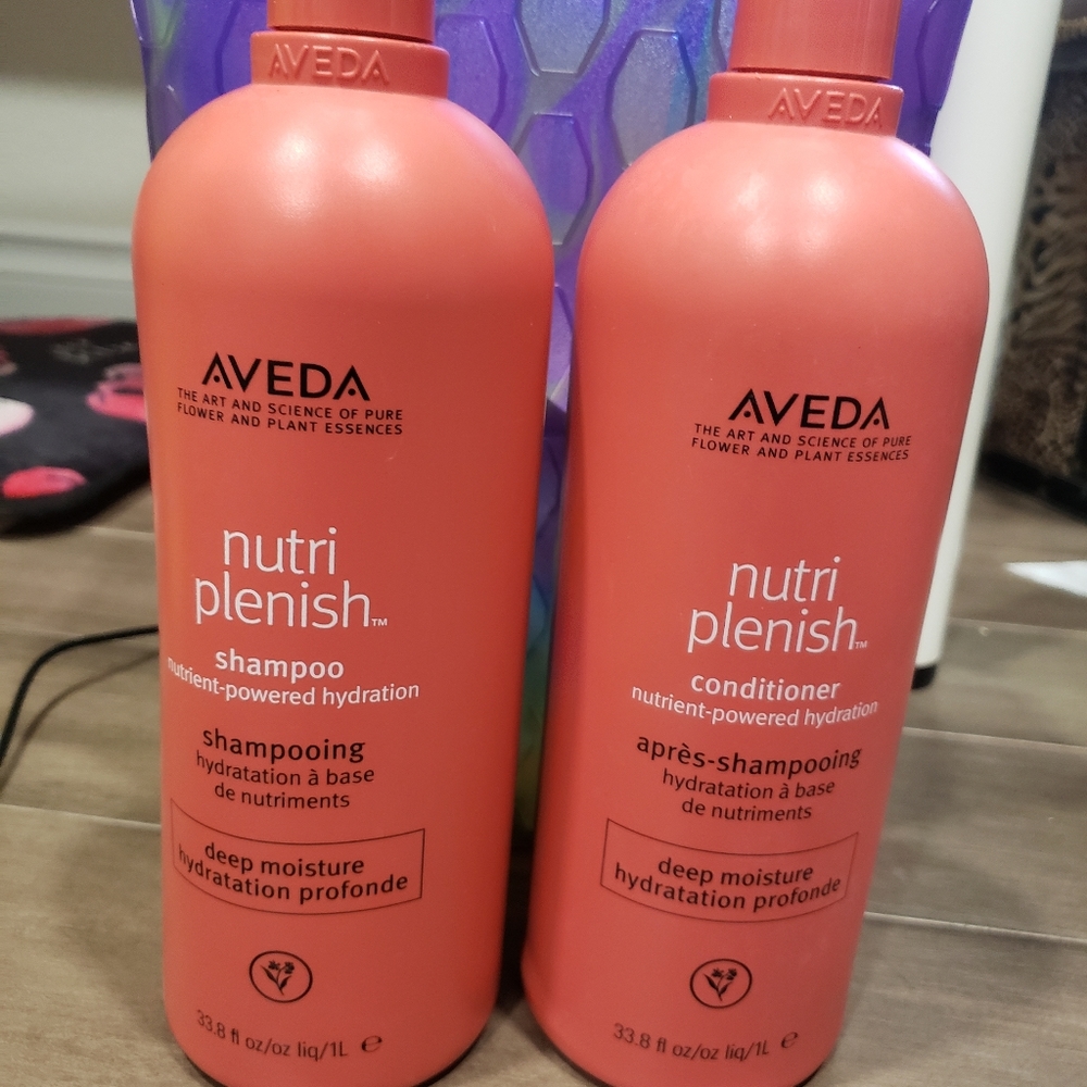 Aveda nutri-plenish shampoo and conditioner